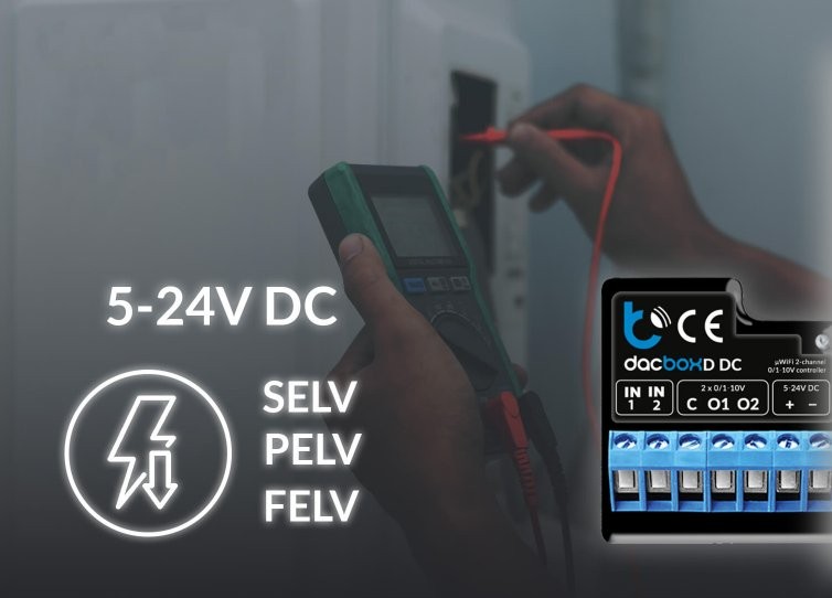 dacBoxD DC 0-10V 2Kanalowy Sterownik BleBox dacBoxD DC - sterownik napięcia 0-10V dwukanałowy
