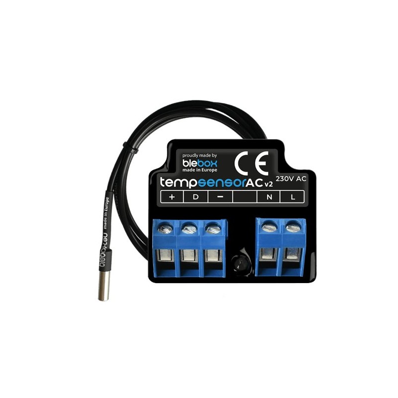 BleBox tempSensorAC v2 czujnik temperatury WiFi 230 V AC z sondą przewodową 1 m