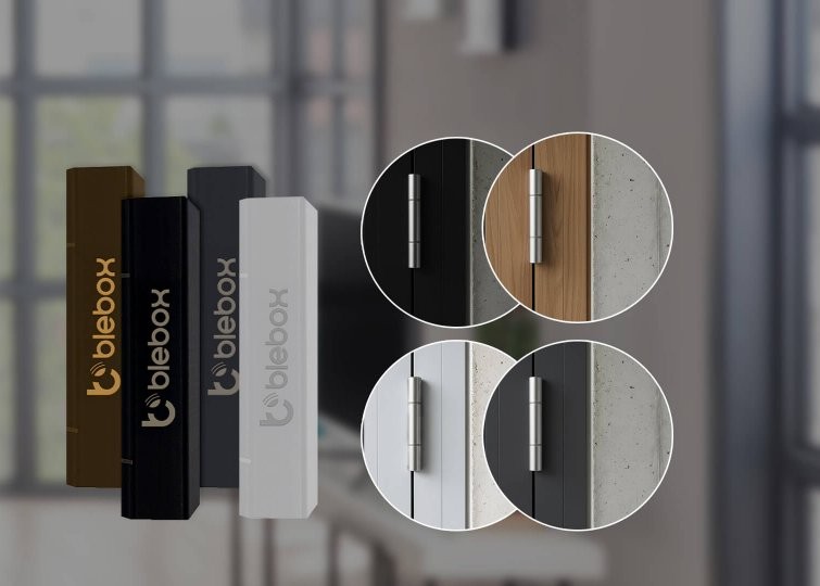 BleBox openSensor - czujnik otwarcia okna drzwi bramy WiFi w różnych kolorach: czarny, brązowy, szary, biały