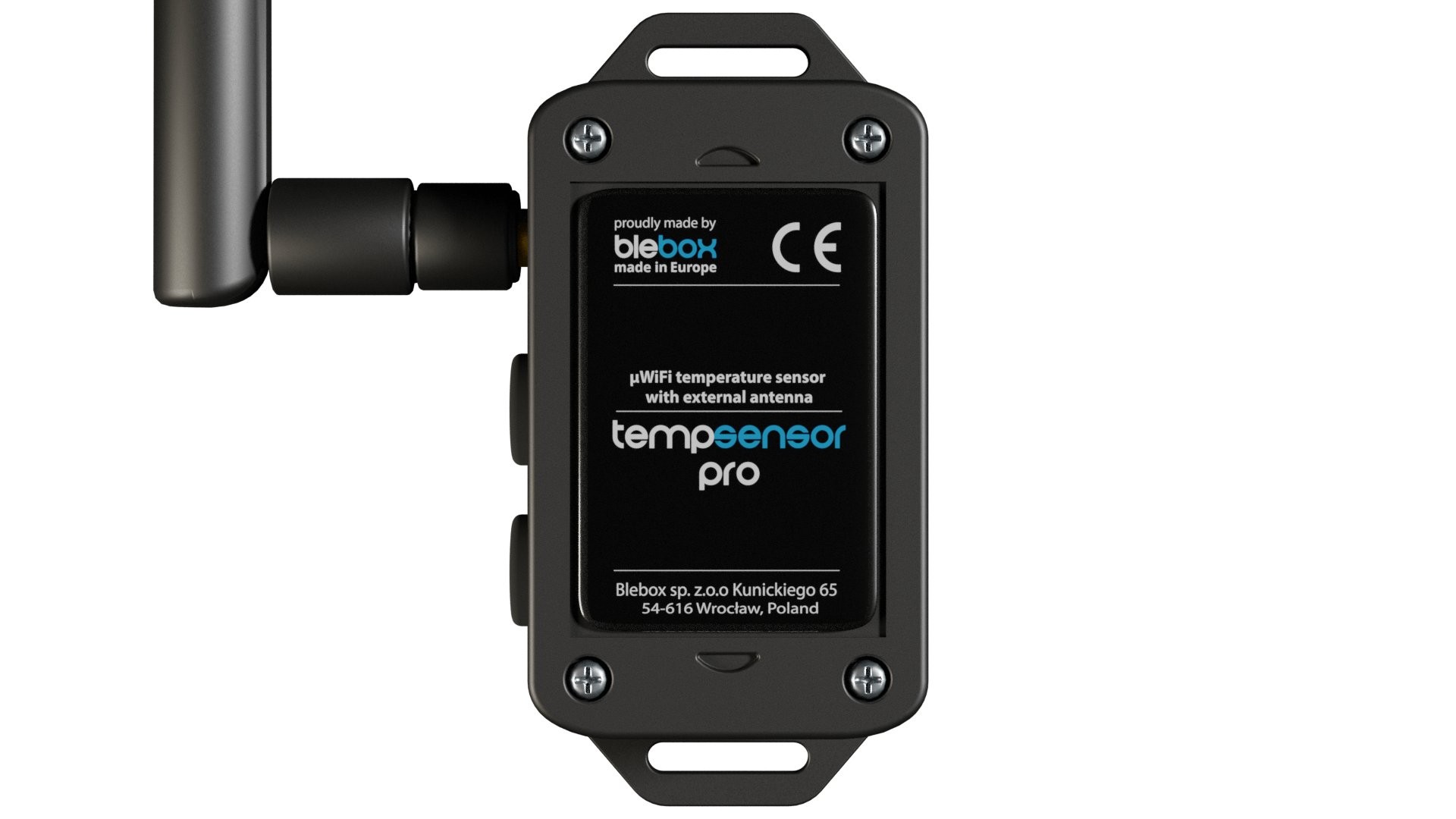 Czujnik temperatury BleBox tempSensor PRO z anteną WiFi i uchwytem do montażu