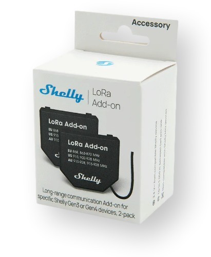 Shelly LoRa Add-on Zestaw 2 Przekaźników Shelly LoRa Add-on - zestaw 2 przekaźników EU868 dla urządzeń Shelly Gen3/Gen4