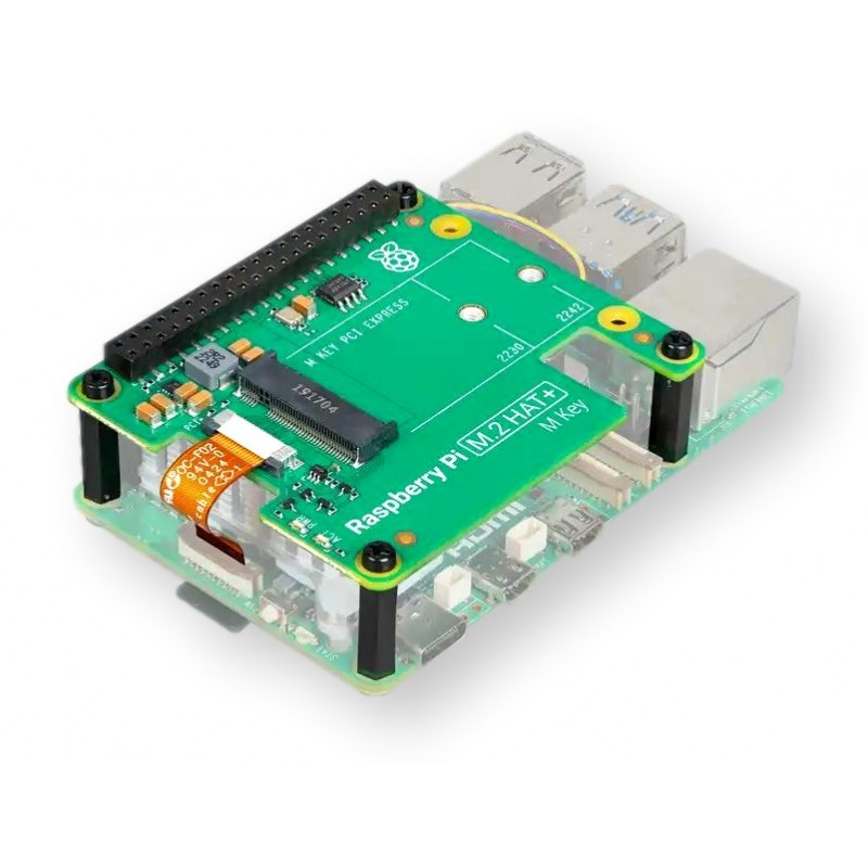 Raspberry Pi M.2 HAT do Raspberry Pi 5 - nakładka PCIe dla dysków NVMe M.2 22302242