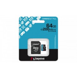 Karta pamięci Kingston Canvas Go! Plus microSDXC 64GB UHS-I U3 V30 A2 z adapterem SD