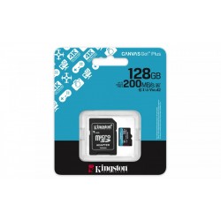 Karta pamięci Kingston Canvas Go! Plus microSDXC 128GB UHS-I U3 V30 A2 z adapterem SD