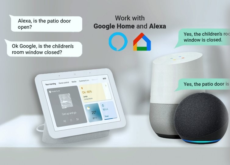 BleBox openSensor - biały czujnik otwarcia okna drzwi bramy WiFi wraz z integracją z Google Home i Alexa