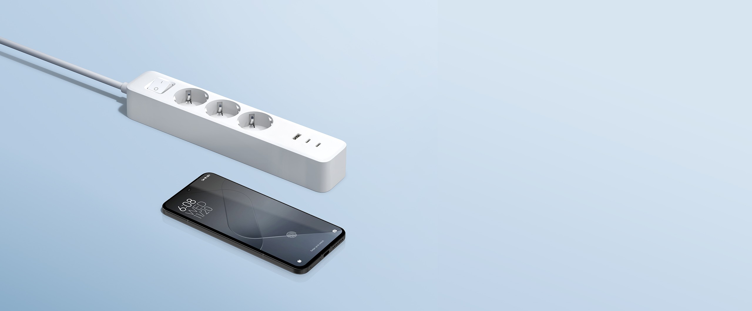XIAOMI 20W Power Strip (2C1A) EU XIAOMI 20W POWER STRIP (2C1A) EU - biały zasilacz z trzema gniazdami i dwoma portami USB-C