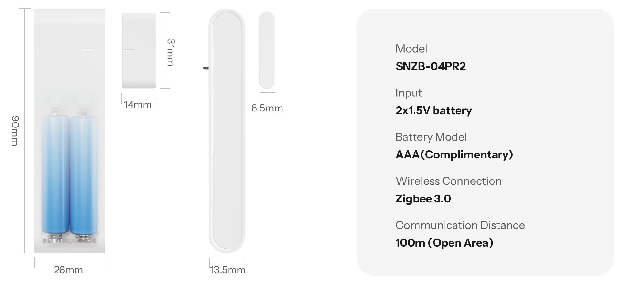 SONOFF Czujnik otwarcia okien i drzwi SNZB-04PR2 - inteligentny magnetyczny czujnik otwarcia drzwi