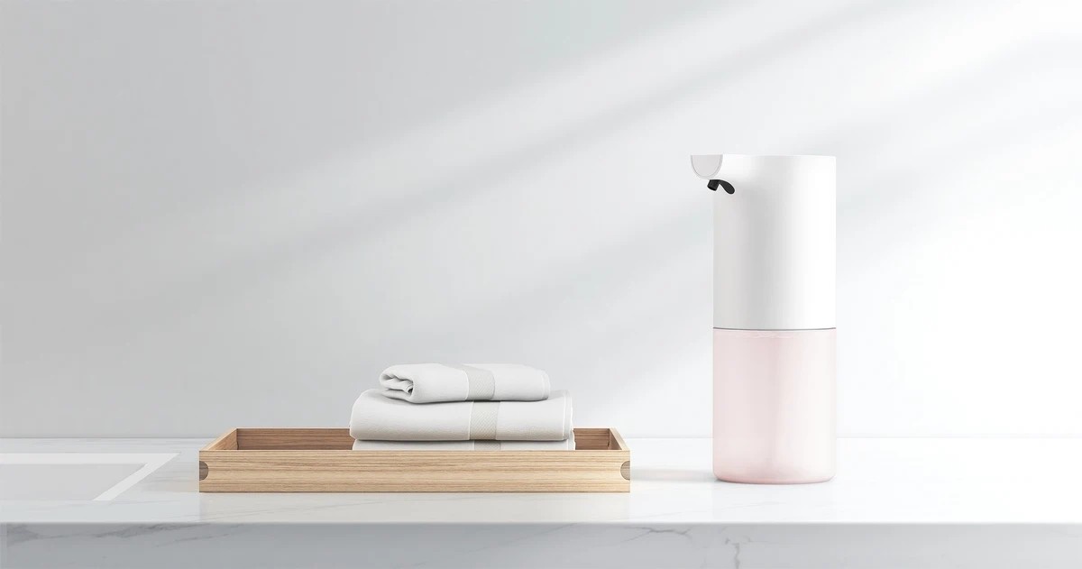 Automatyczny dyspensery mydła Xiaomi Mi - biało-różowy design