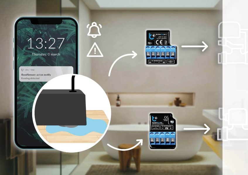 BleBox floodSensor - czujnik wody w łazience z aplikacją mobilną