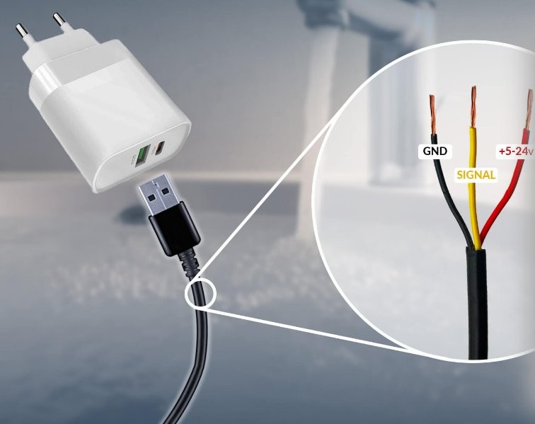BleBox floodSensor - zasilacz USB z wtyczką europejską