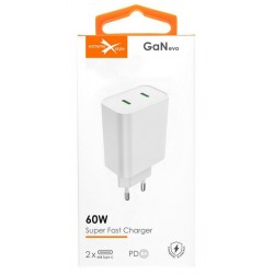 Ładowarka GaN 60W USB-C (2x30W) eXtremestyle