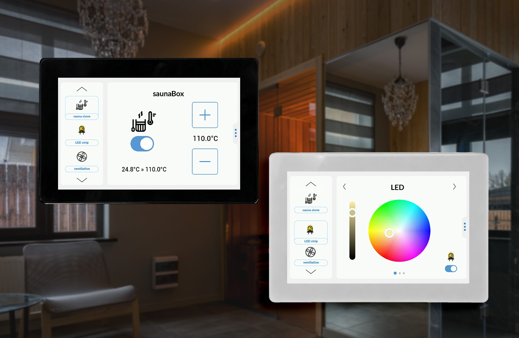 Blebox controlpanelM Blebox controlpanelM - biały panel sterujący z ekranem do obsługi urządzeń BleBox