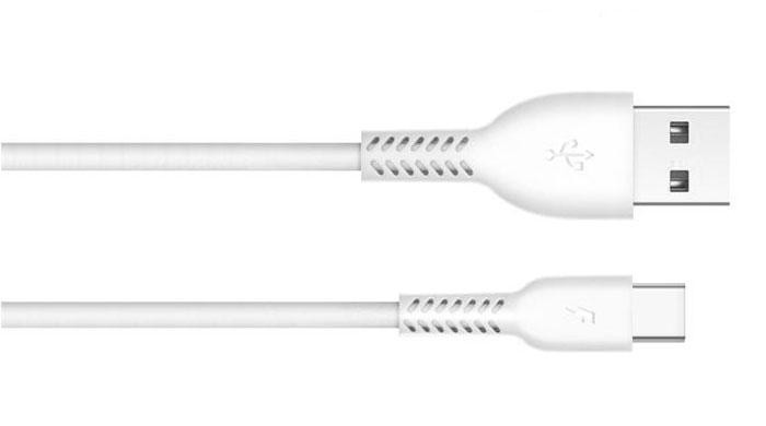 Biały kabel USB 2m z końcówkami USB-A i USB-C