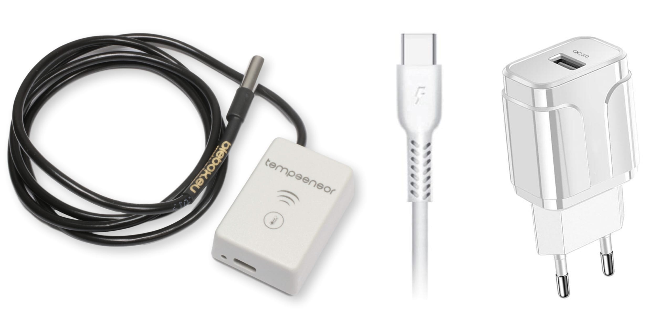 Zestaw BleBox tempSensor (1m) + zasilacz USB - czujnik temperatury WiFi z termometrem