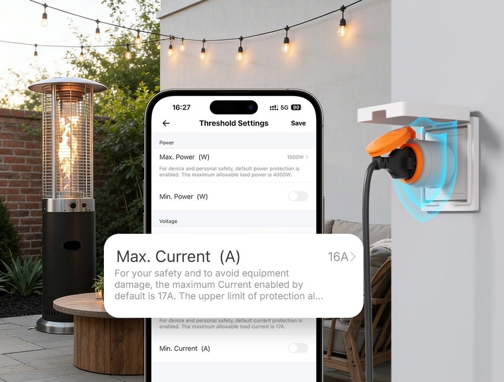Gniazdko SONOFF S61STPF-PM-O Matter WiFi z pomiarem energii w ścianie
