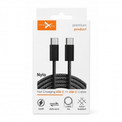 Kabel eXtremestyle Nylo USB-C - USB-C 65W 1m