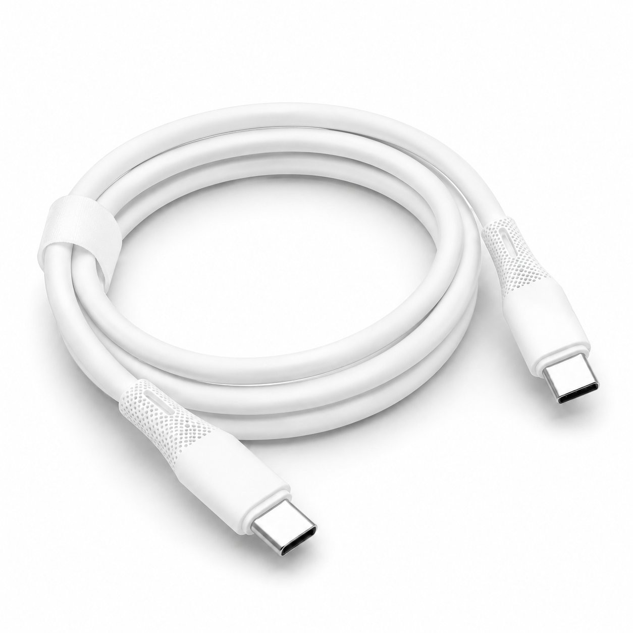 eXtremestyle Silo C-C 65W 1m Kabel USB-C eXtremestyle Silo C-C 65W 1m - biały kabel z elastyczną powłoką i wzmocnionymi zakończeniami