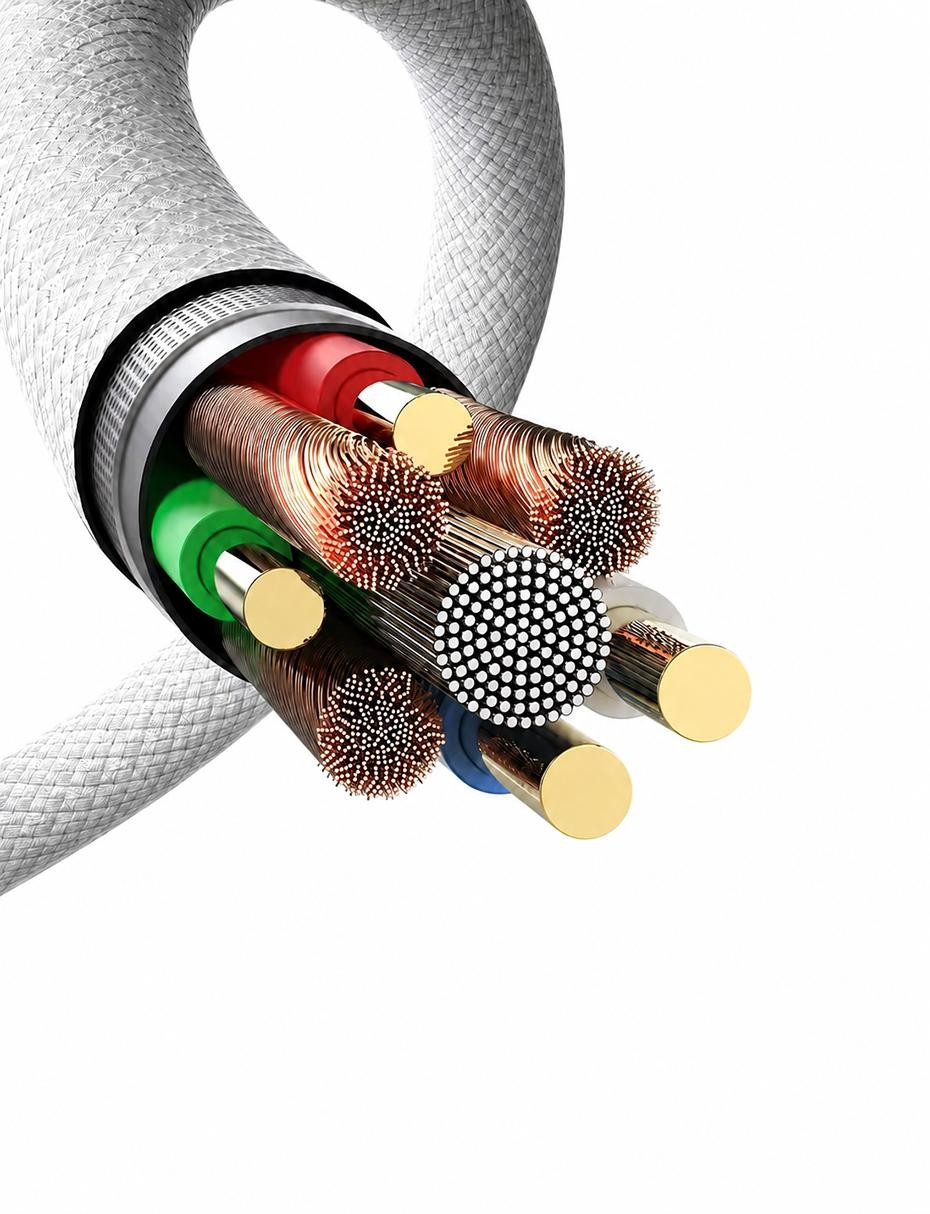 Kabel eXtremestyle Nylo C-C 65W Kabel USB-C Nylo w przekroju z kolorowymi przewodami i metalowymi końcówkami