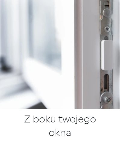Shelly BLU Door White Shelly BLU Door White - fragment ramienia okna z zamkiem i uchwytem