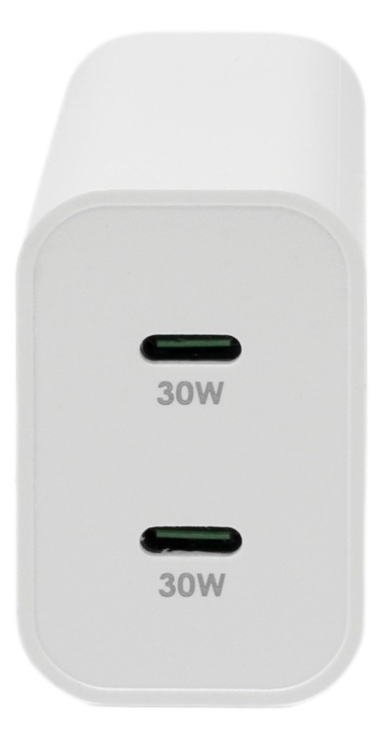 Ładowarka 60W 2x USB-C Zestaw ładowarka 60W + 2x USB-C - USB-C do ładowania dwóch urządzeń