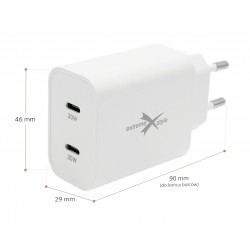 eXtremestyle GaN 60 W - zestaw do ładowania dwóch urządzeń USB-C