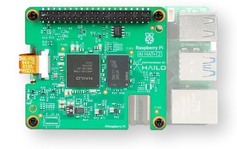 Raspberry Pi AI HAT+ 2 Płyta rozszerzeń Raspberry Pi AI HAT+ 2 - akcelerator AI Hailo-10H, porty USB i GPIO