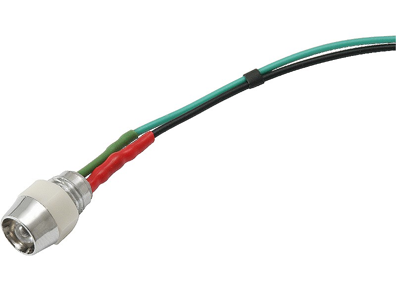 Dioda LED 5mm biała Dioda LED 5mm biała 12V kontr.z przewod.