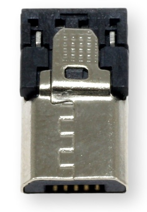 Wtyk microUSB B USB 2.0 Wtyk microUSB B USB 2.0 na przewód - srebrny metalowy wygląd, czarne elementy plastikowe
