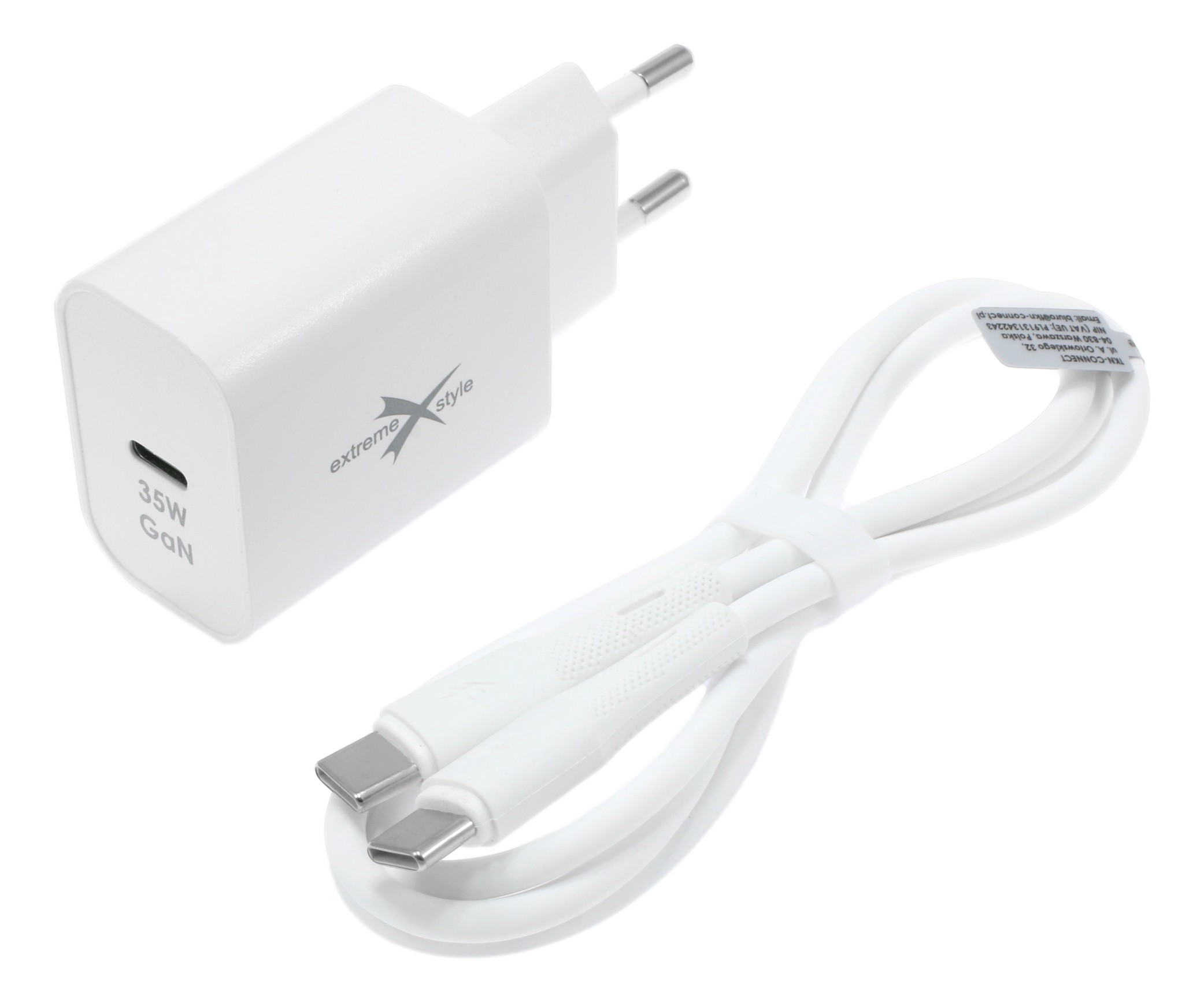 Ładowarka GAN 35W + kabel USB-C Zestaw ładowarki GAN 35W + kabel USB-C do szybkiego ładowania telefonu i tabletu
