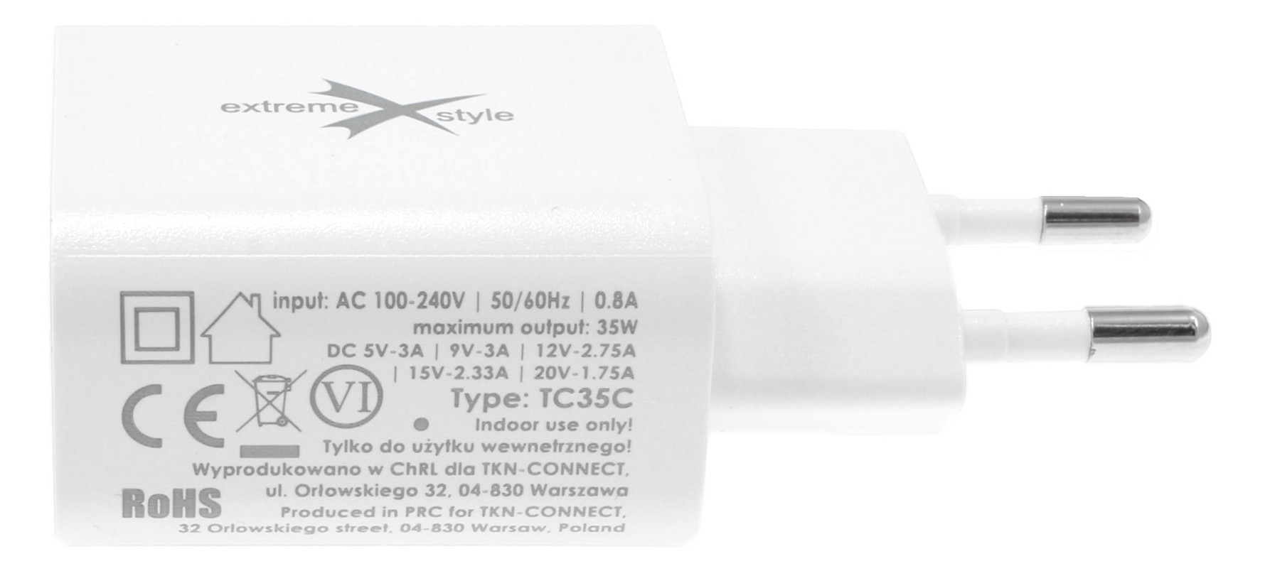 Ładowarka USB-C 35W TC35C GAN Ładowarka USB-C 35W - adapter sieciowy z portem USB-C o mocy 35 W