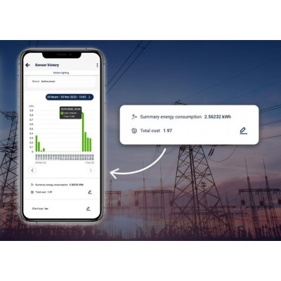 BleBox switchBox DIN inteligentny przekaźnik WiFi 230 V 16 A 3,6 kW z pomiarem mocy