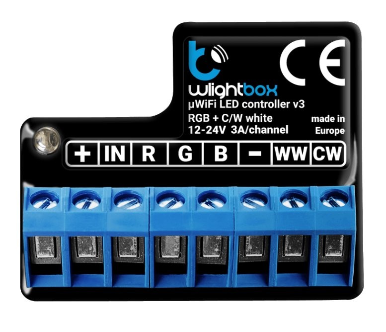 wLightbox µWiFi LED controller v3 BleBox wLightBox v3 - czarny kontroler LED z obsługą WiFi