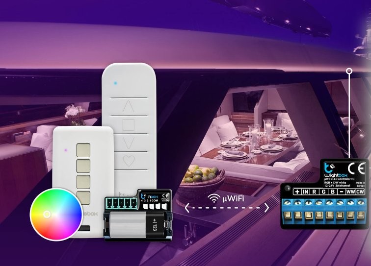 BleBox wLightBox v3 BleBox wLightBox v3 - inteligentny system oświetlenia jachtu z kontrolerami i schematem połączeń