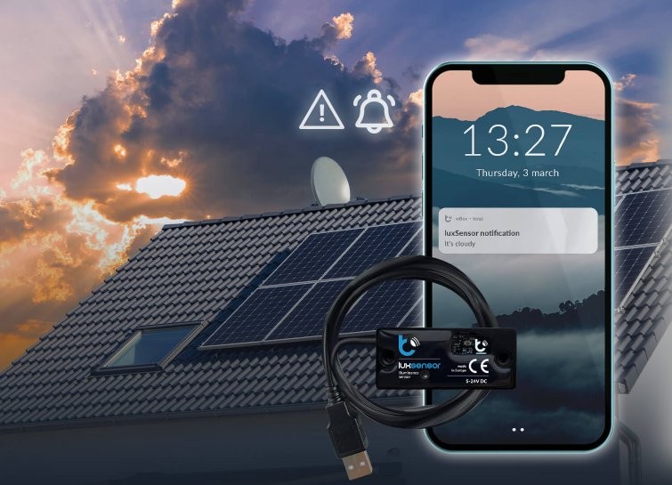 Blebox luxSensor Blebox luxSensor - czarny sensor do pomiaru natężeń światła z kablem USB