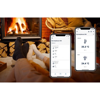 BleBox tempSensor DIN czujnik temperatury Wi-Fi na szynę DIN do 4 sond tempProbe