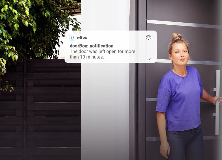 BleBox doorBox PRO - powiadomienie o otwartej bramie BleBox doorBox PRO - powiadomienie o otwartych drzwiach w aplikacji wBox