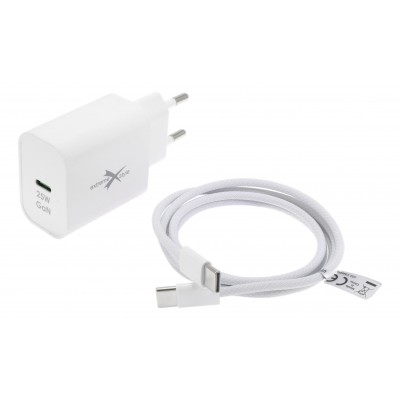 Ładowarka USB-C PD 25 W GaN kabel Nylo USB-C 65 W - zestaw do iPhonea i innych urządzeń