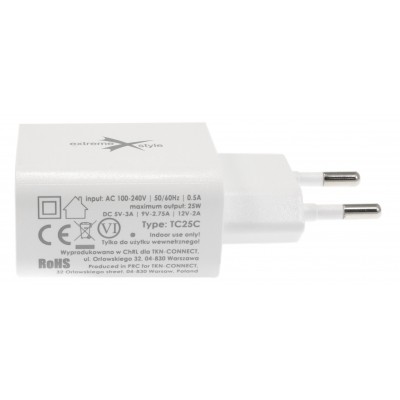 Ładowarka USB-C PD 25 W GaN kabel Nylo USB-C 65 W - zestaw do iPhonea i innych urządzeń