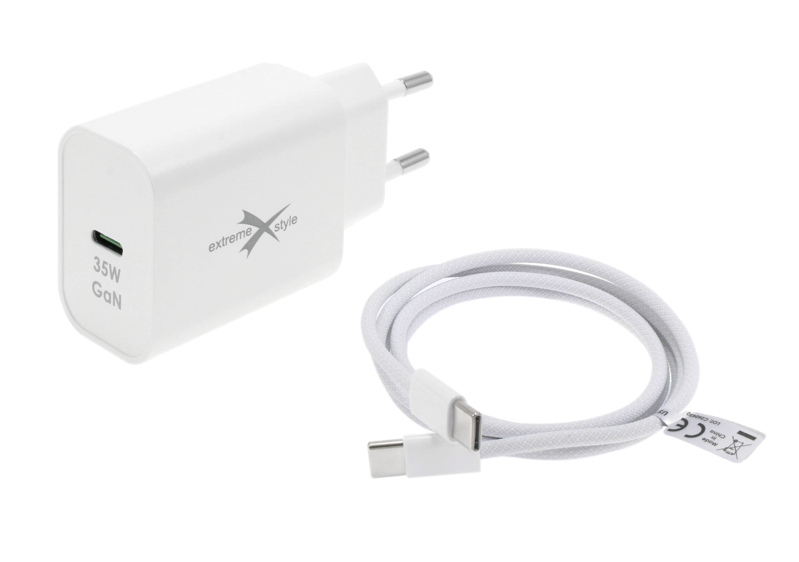Zestaw ładowarki GaN 35W i kabelu Nylo USB-C 65W - idealny zestaw do codziennego użycia