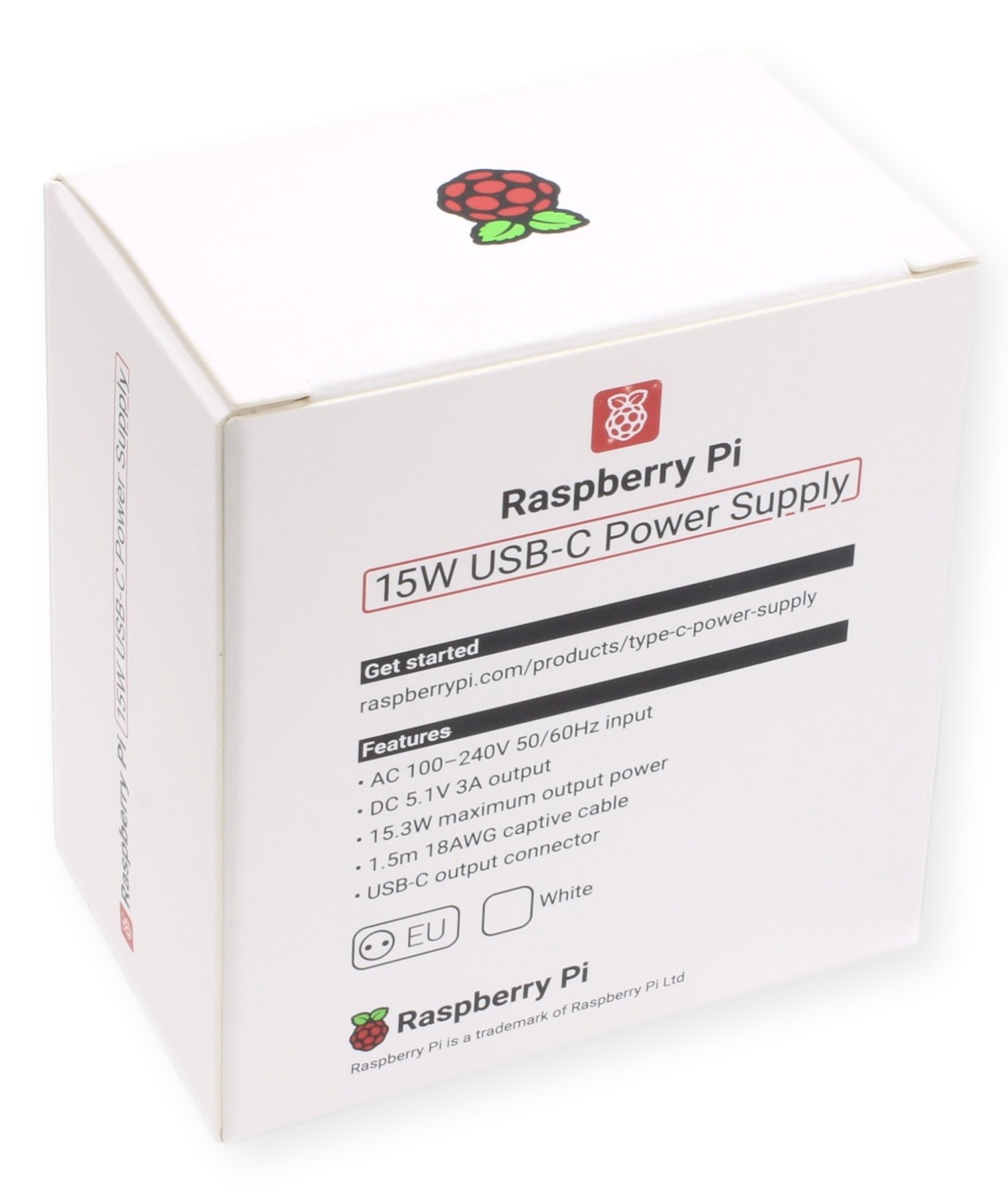 Raspberry Pi Zasilacz USB-C 15W Zasilacz USB-C 5.1V 3A dla Raspberry Pi, opakowanie białe
