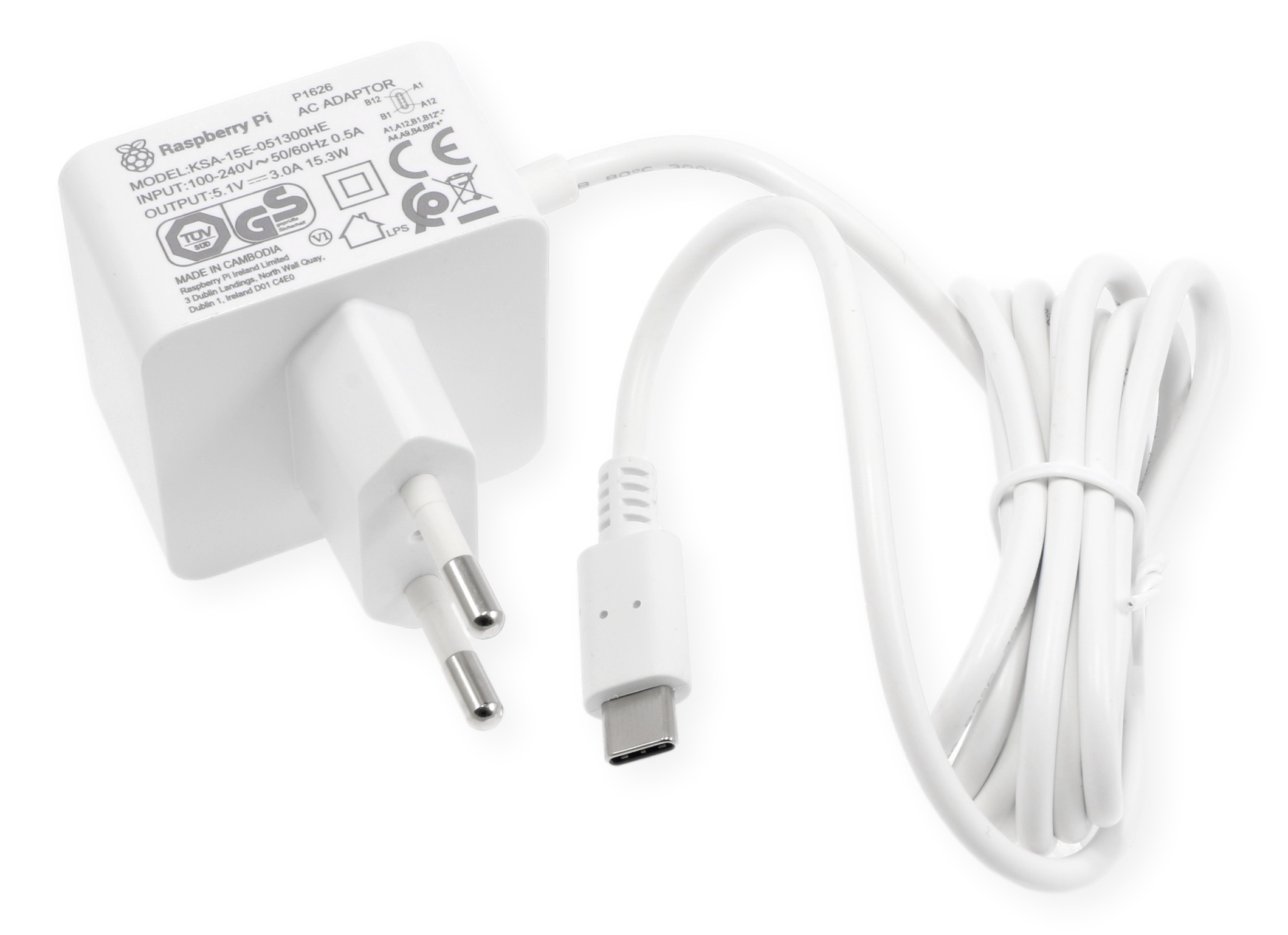 Raspberry Pi 4 Zasilacz USB-C 5.1V Zasilacz USB-C 5.1V 3A dla Raspberry Pi 4 - czarny logo