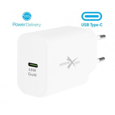 eXtremestyle TC65CGAN - ładowarka sieciowa GaN 65 W kabel USB-C 100 W