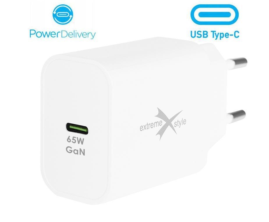 Zestaw ładowarka sieciowa GaN 65W + kabel USB-C 100W Zestaw ładowarka sieciowa GaN 65W + kabel USB-C 100W - kompletny zestaw do iPad i iPhone