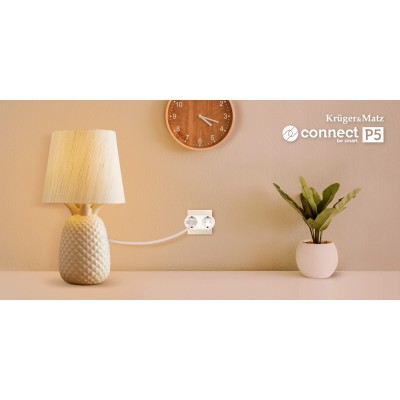 Kruger i Matz Connect P5 Tuya podwójne gniazdko WiFi 16 A 3680 W z pomiarem energii