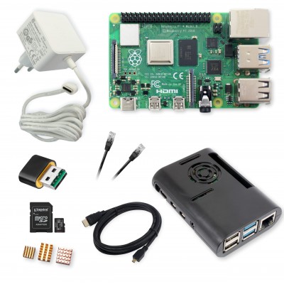 Raspberry Pi 4 Model B 2GB zestaw startowy 64GB z zasilaczem, obudową i micro HDMI