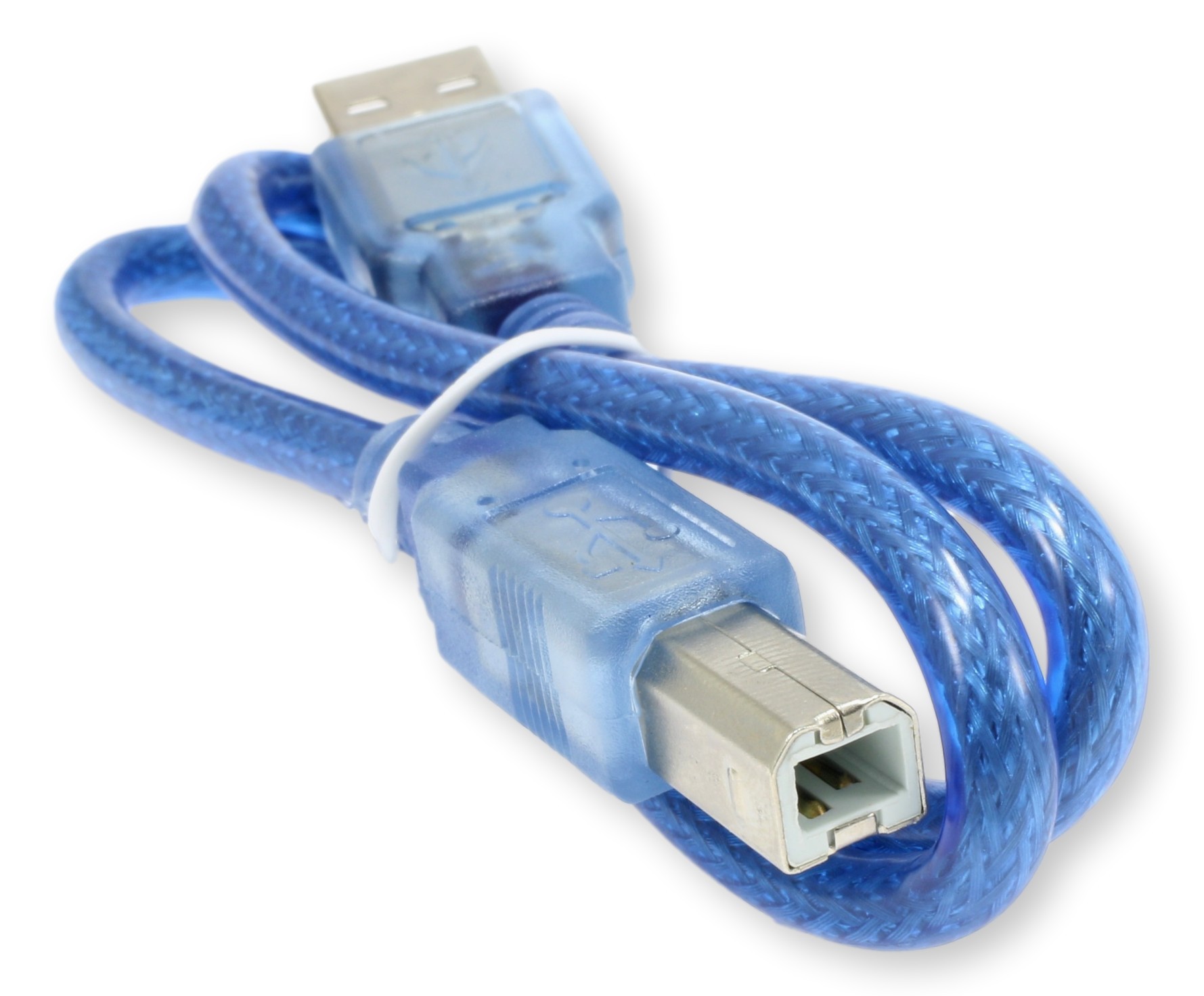 Kabel USB do programowania Arduino - kabel z przewodem niebieskim i tkaniną