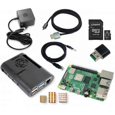 Raspberry Pi 4 Model B 4GB zestaw z kartą microSD 64GB, obudową, zasilaczem i akcesoriami