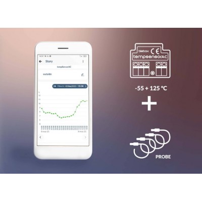 BleBox tempSensorAC v2 czujnik temperatury WiFi 230 V AC z sondą przewodową 1 m