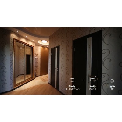 Shelly BLU Motion + BLU Gateway - zestaw czujnika ruchu PIR i światła z bramką Bluetooth Wi-Fi, bez pudełek