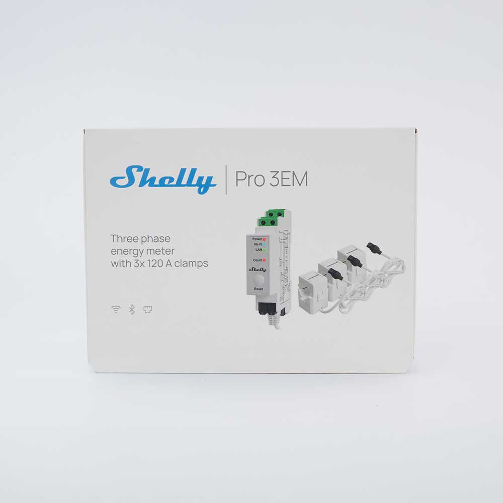 Shelly Pro 3EM - trójfazowy licznik energii do pomiaru zużycia energii w instalacjach jednofazowych i trójfazowych